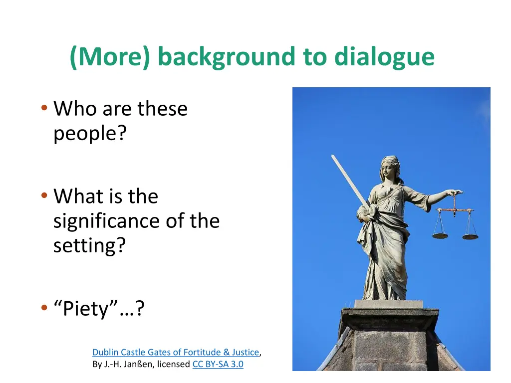 more background to dialogue