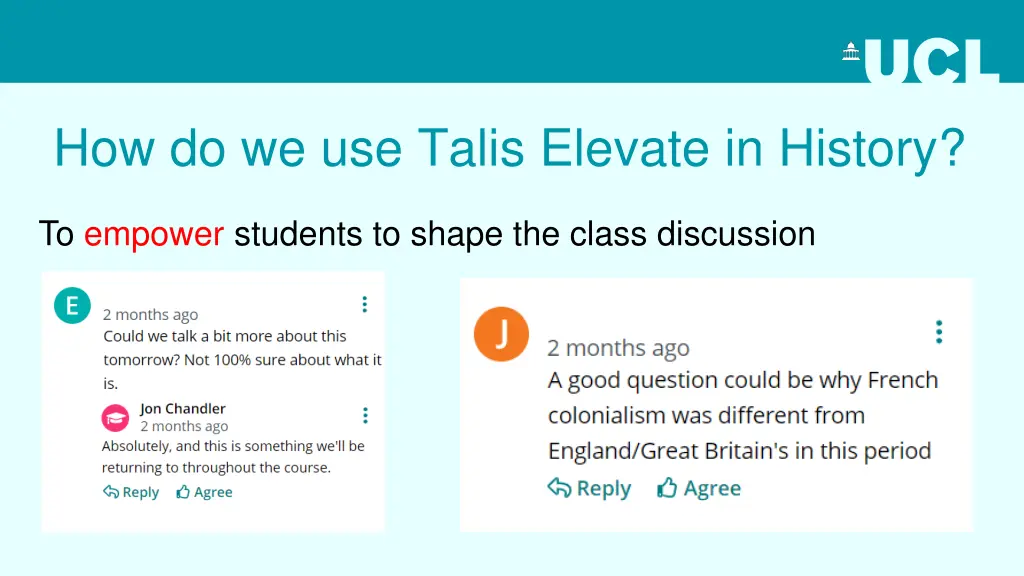 how do we use talis elevate in history 2