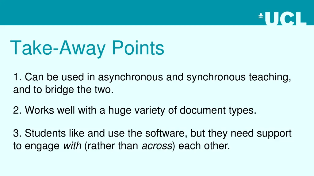 take away points