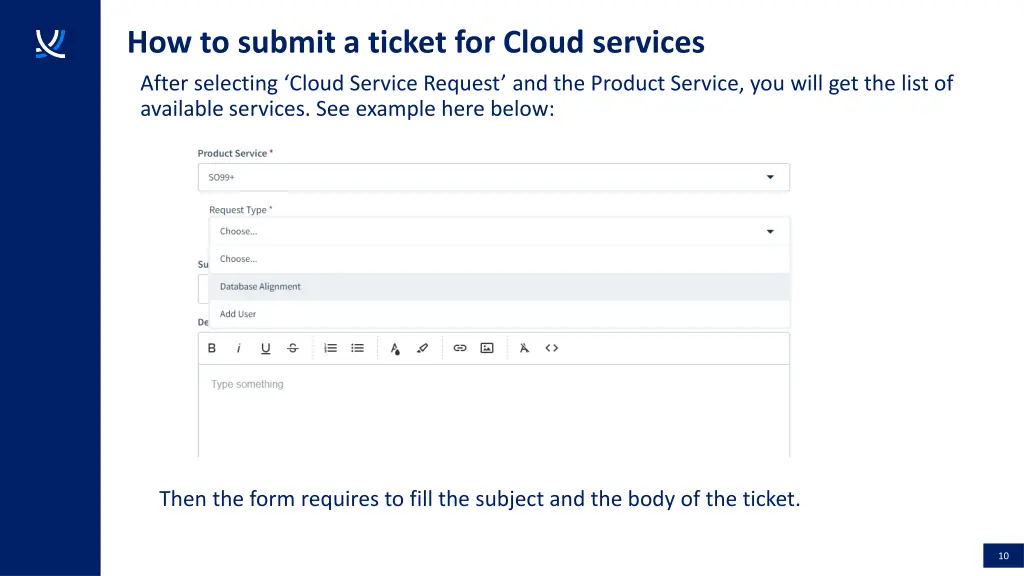 how to submit a ticket for cloud services after