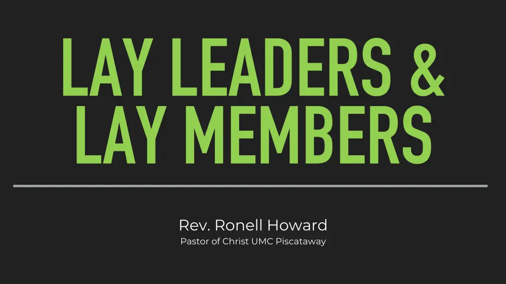 lay leaders lay members 1