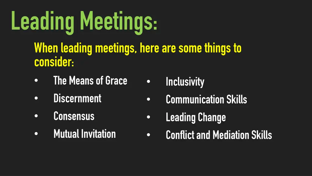leading meetings when leading meetings here