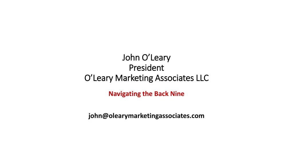 john o leary john o leary president president