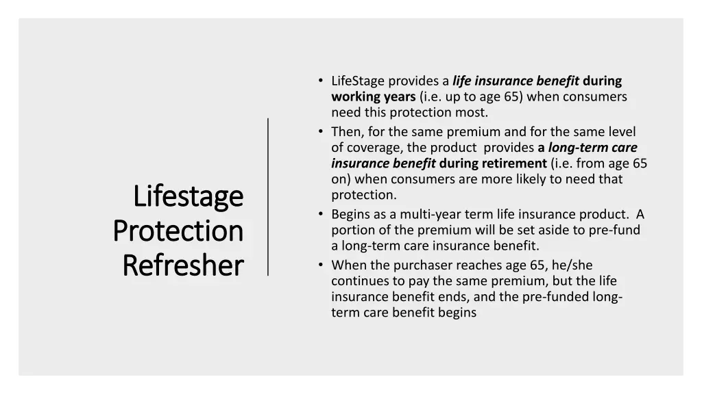lifestage provides a life insurance benefit