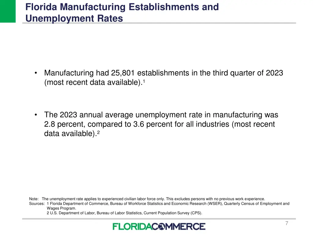 florida manufacturing establishments