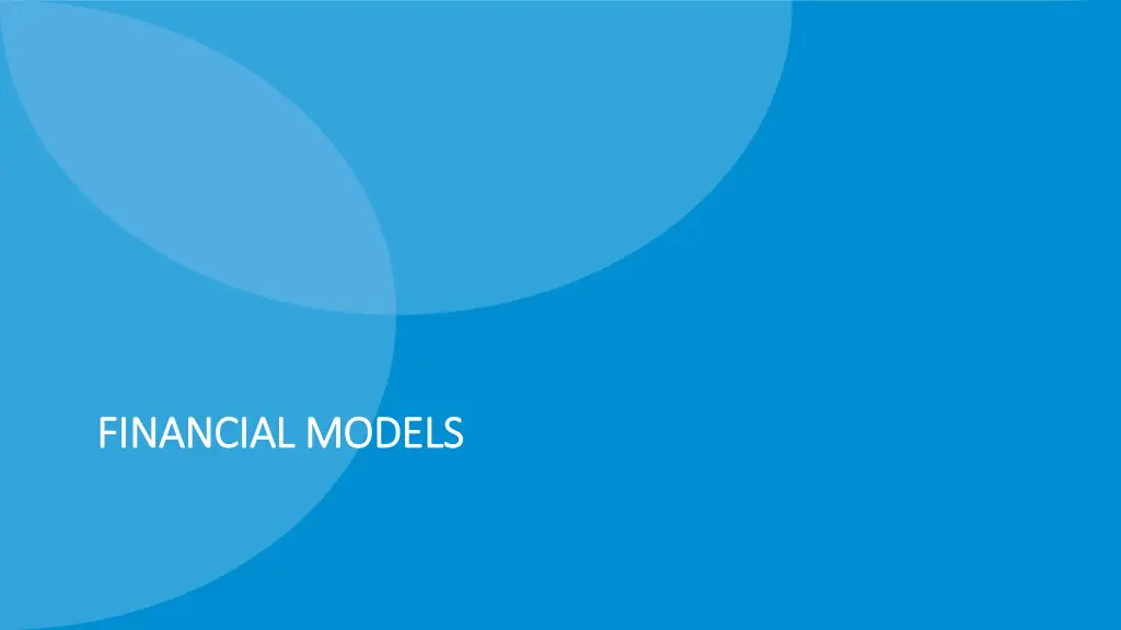 financial models financial models