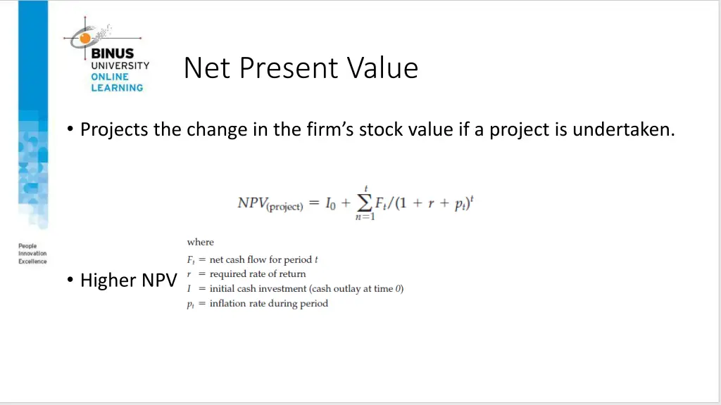 net present value