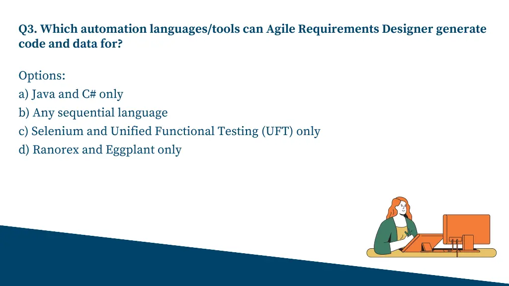 q3 which automation languages tools can agile