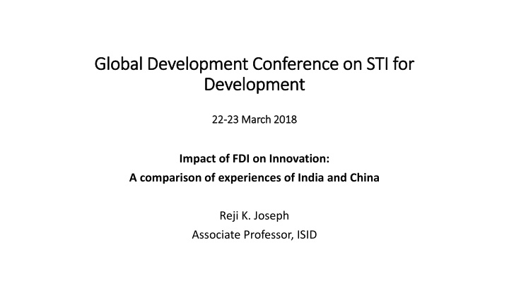 global development conference on sti for global