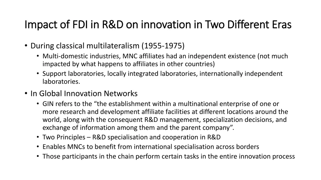impact of fdi in r d on innovation
