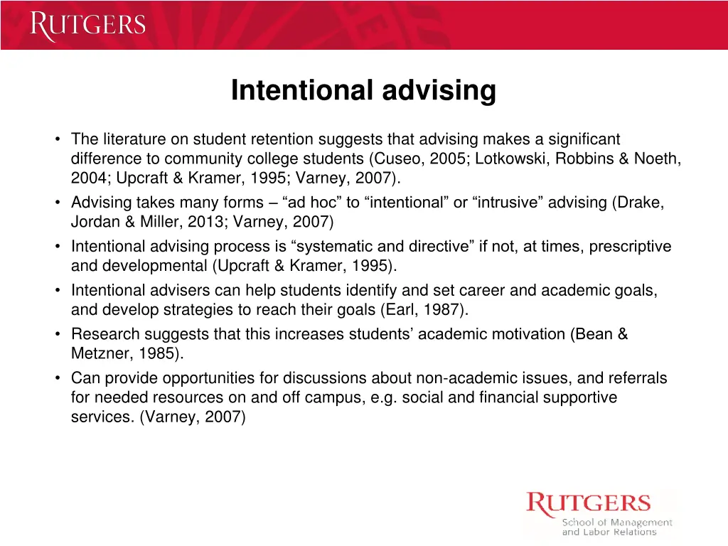 intentional advising