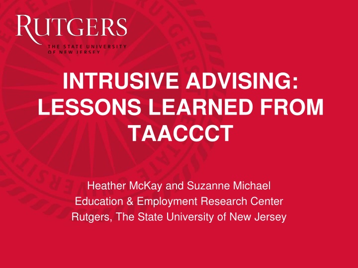 intrusive advising lessons learned from taaccct