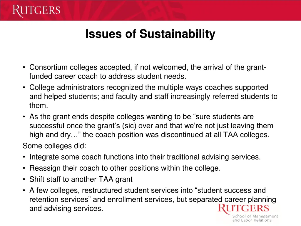issues of sustainability