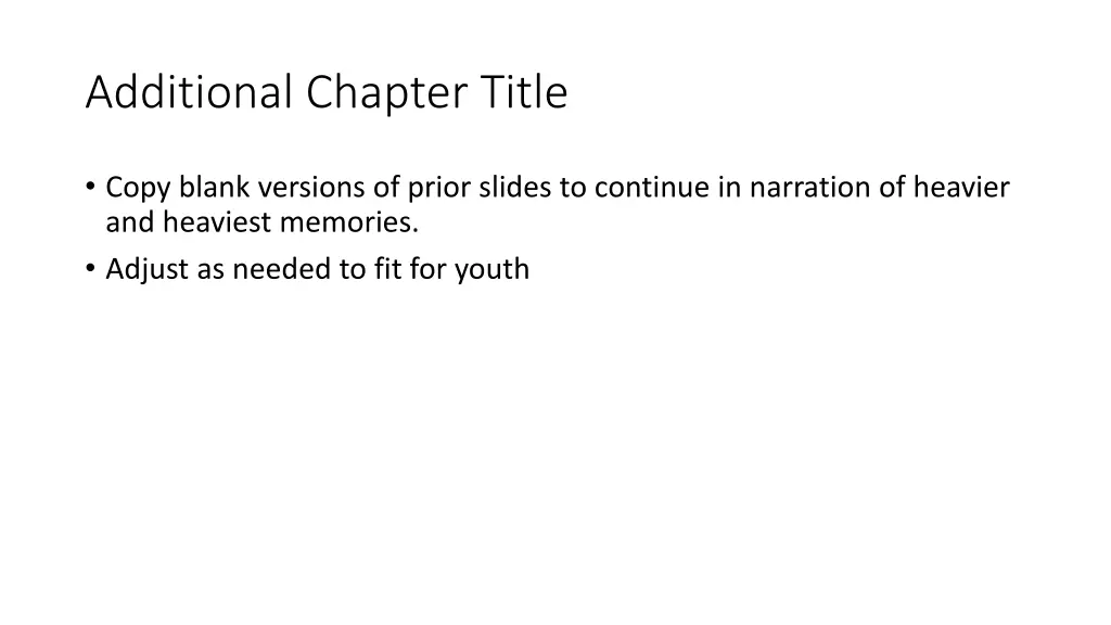 additional chapter title