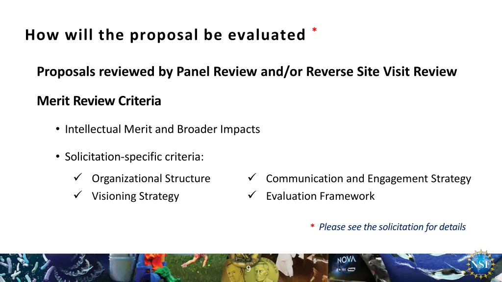 how will the proposal be evaluated