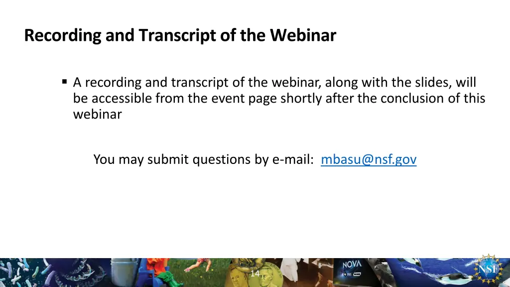 recording and transcript of the webinar