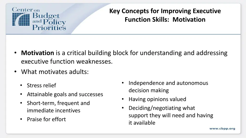 key concepts for improving executive function