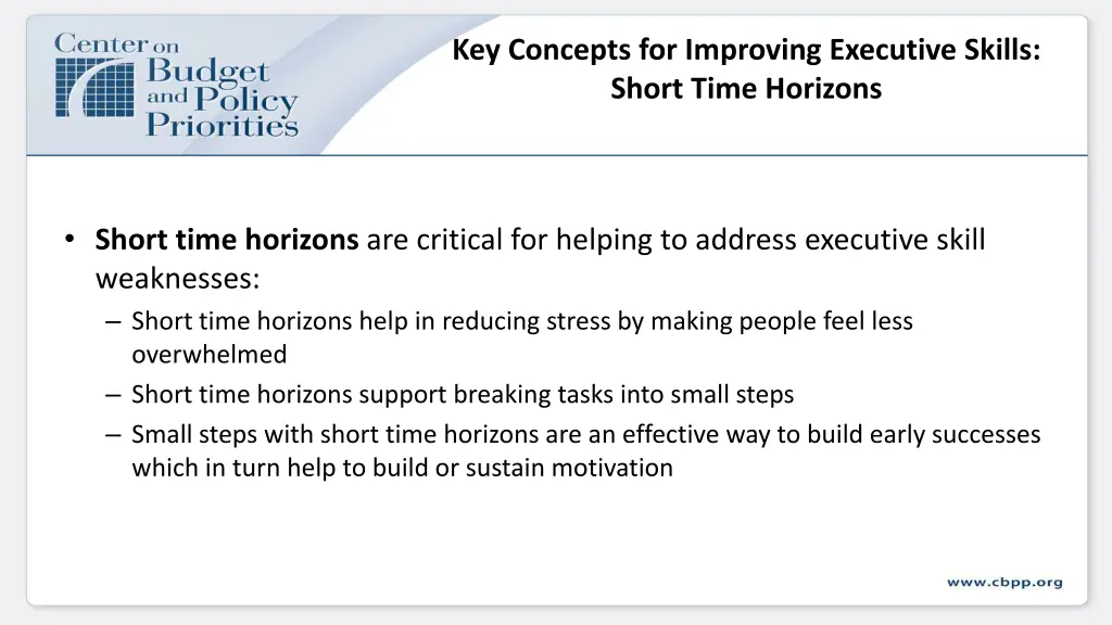 key concepts for improving executive skills short