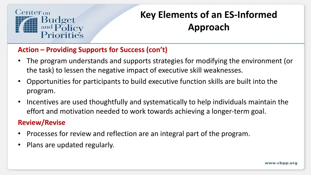 key elements of an es informed approach 2