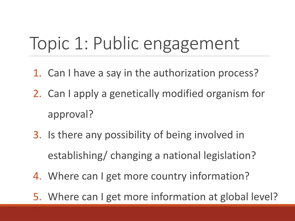 topic 1 public engagement