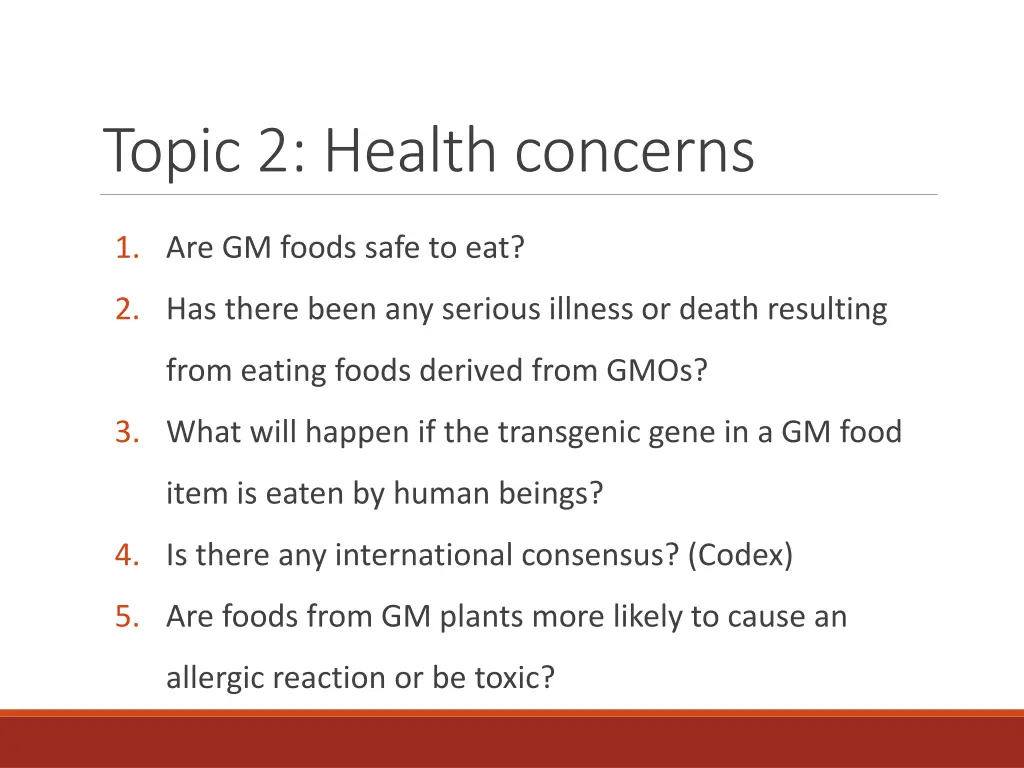 topic 2 health concerns