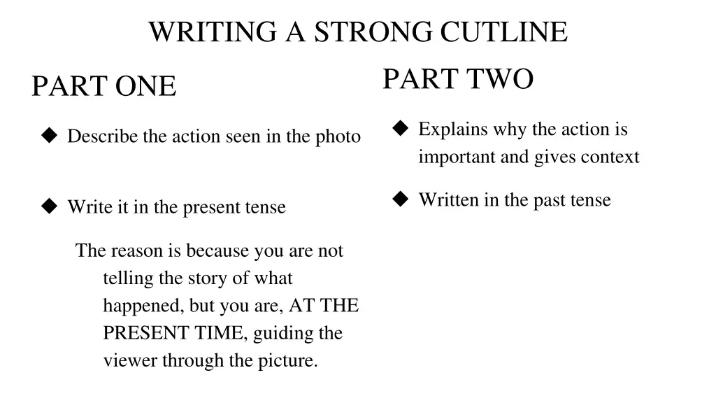 writing a strong cutline