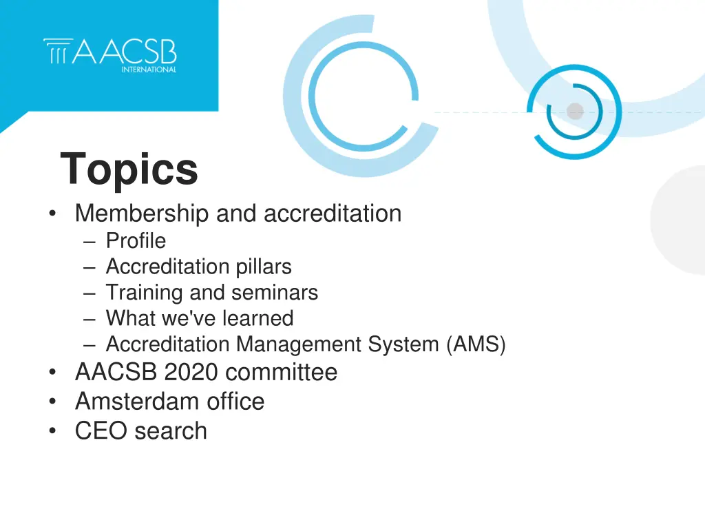 topics membership and accreditation profile