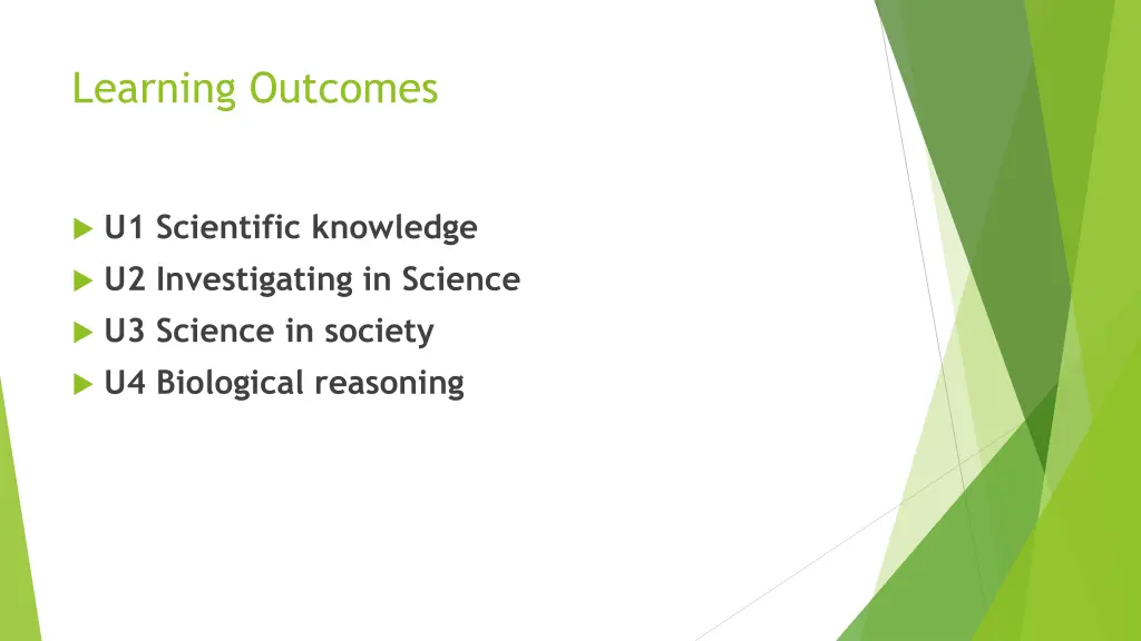 learning outcomes