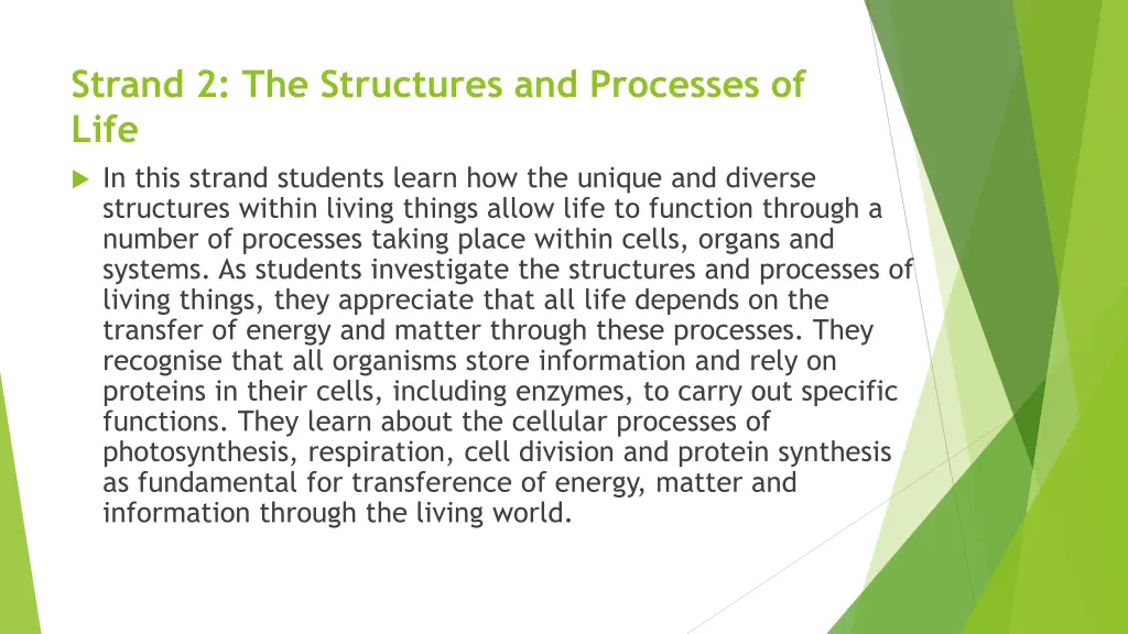 strand 2 the structures and processes of life