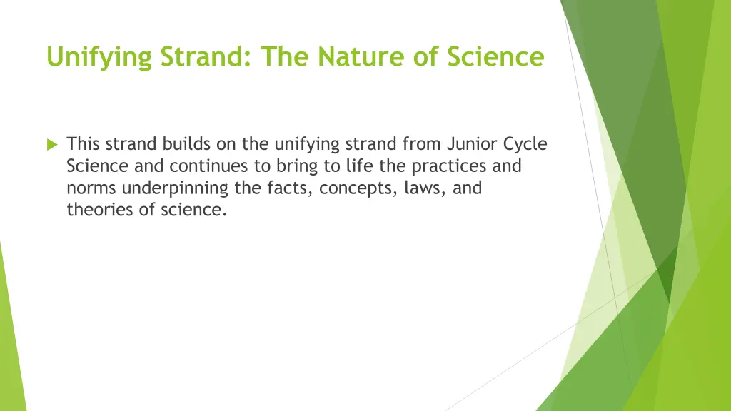 unifying strand the nature of science