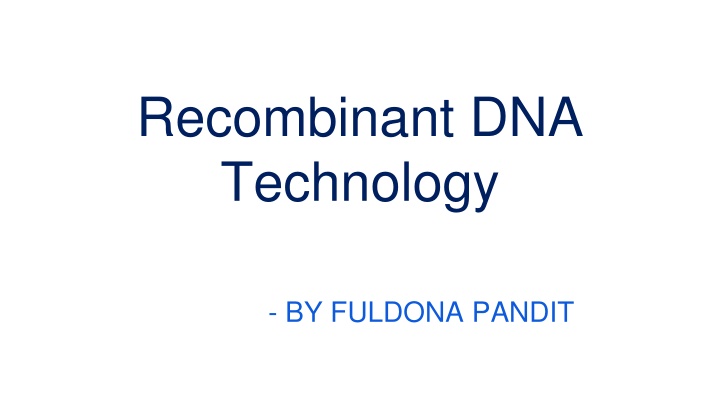 recombinant dna technology