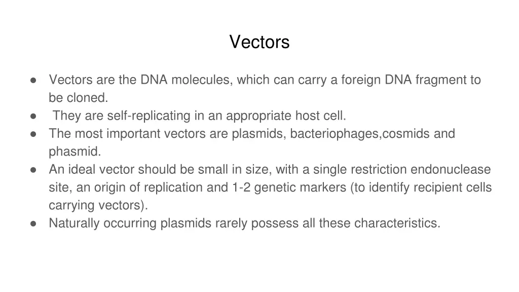 vectors