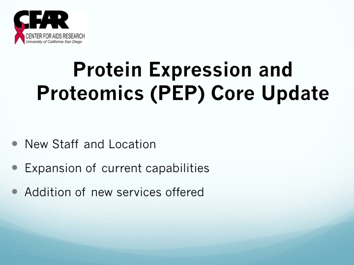 protein expression and proteomics pep core update