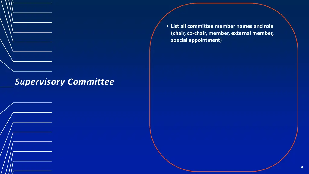 list all committee member names and role chair