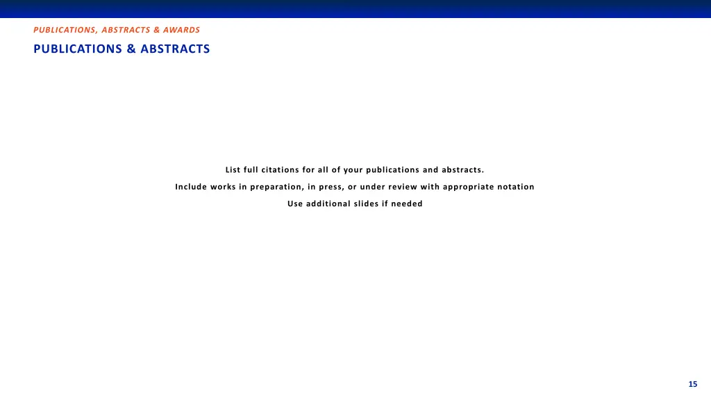 publications abstracts awards