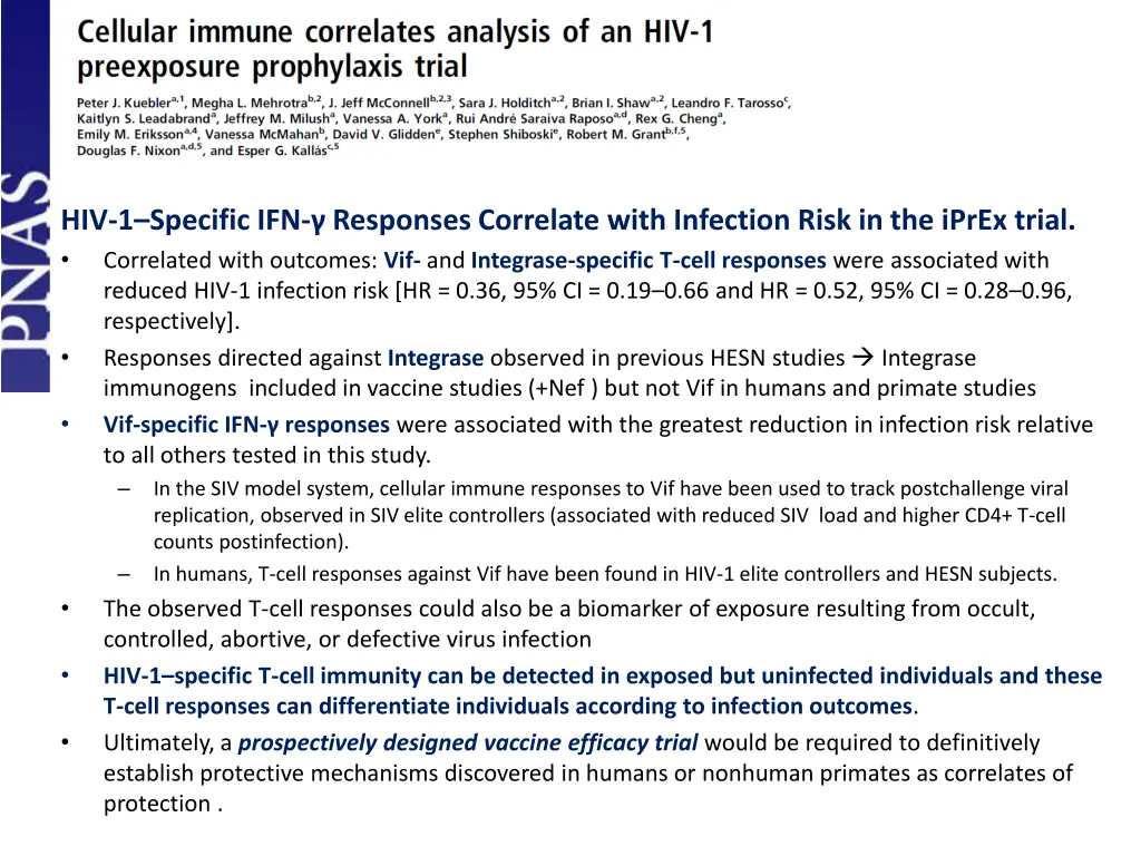 hiv 1 specific ifn responses correlate with