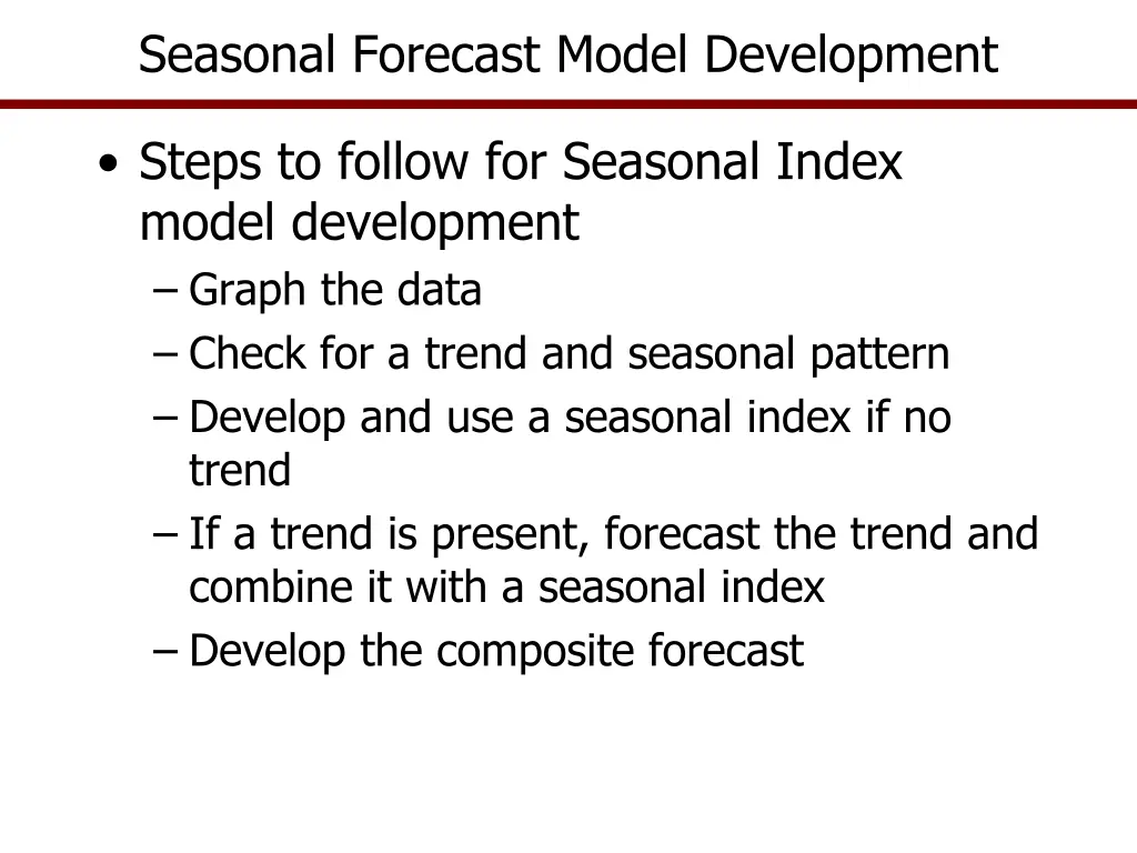 seasonal forecast model development