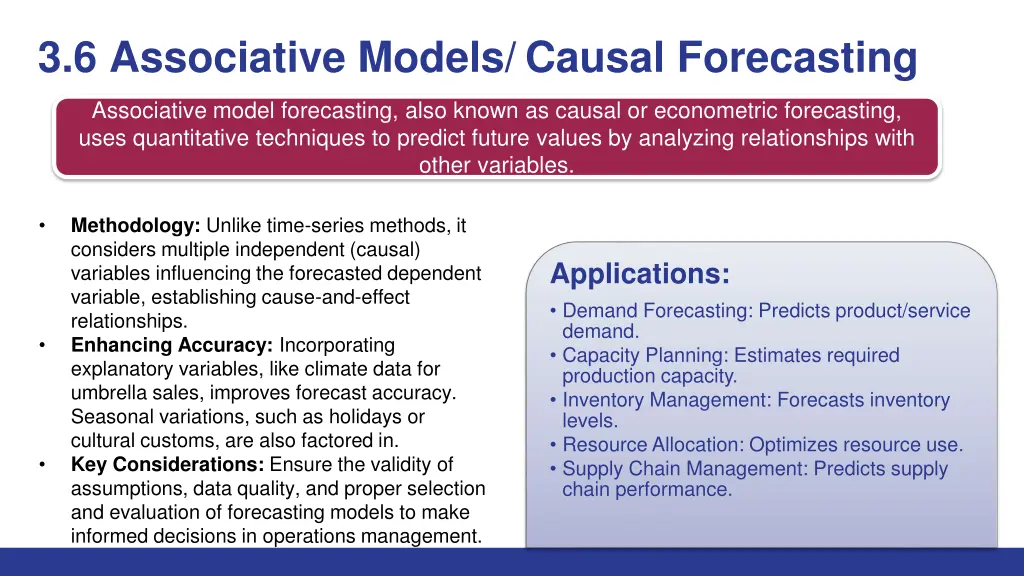 3 6 associative models causal forecasting