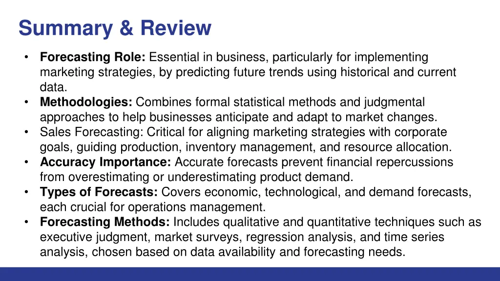 summary review