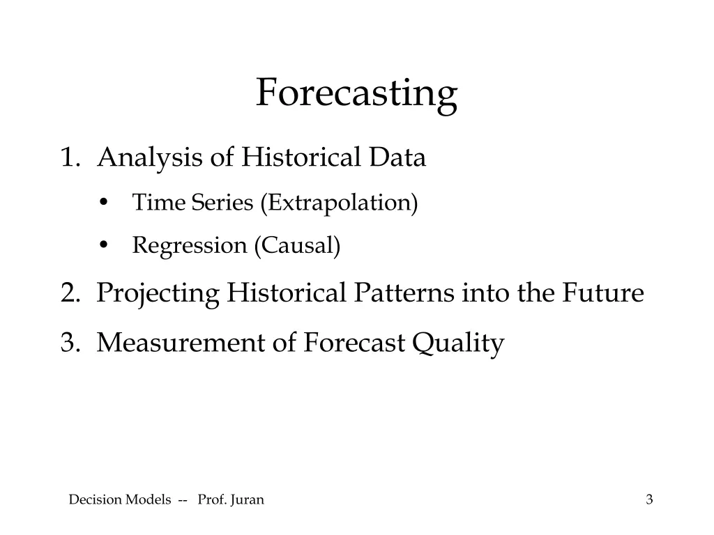 forecasting