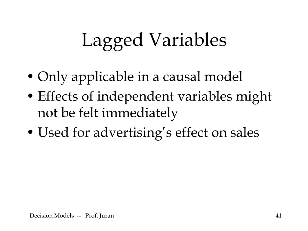 lagged variables