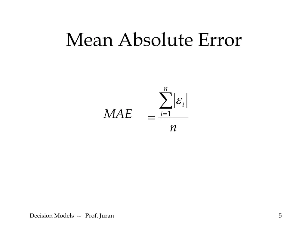 mean absolute error