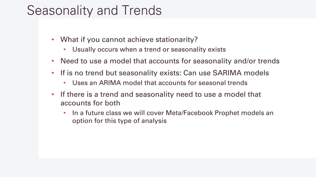 seasonality and trends