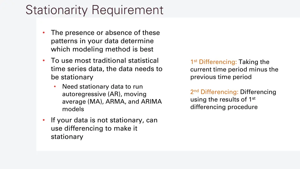 stationarity requirement