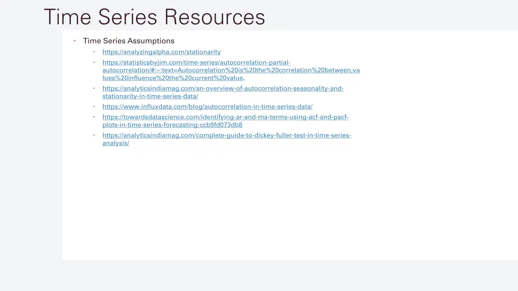 time series resources 1
