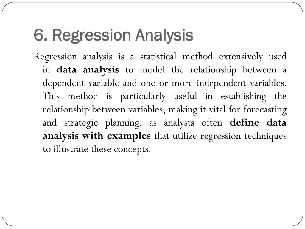 6 6 regression analysis regression analysis