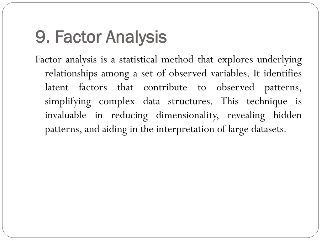9 factor analysis 9 factor analysis