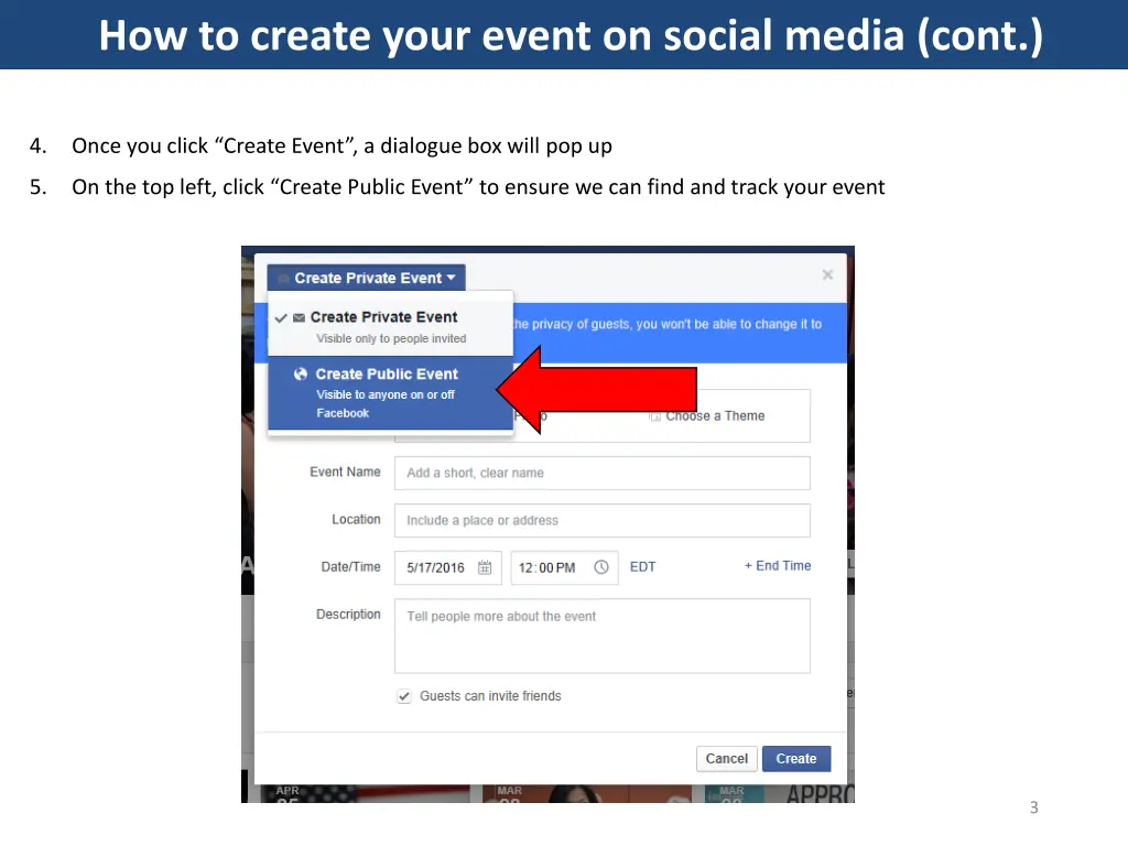 how to create your event on social media cont