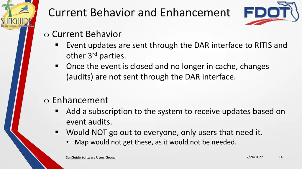 current behavior and enhancement 2