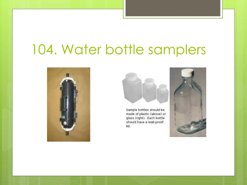 104 water bottle samplers